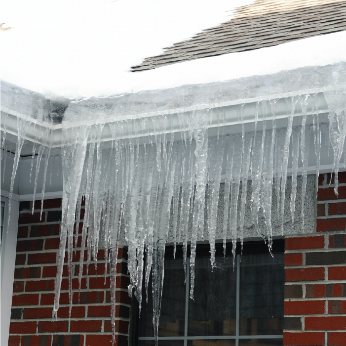 Ice on gutters